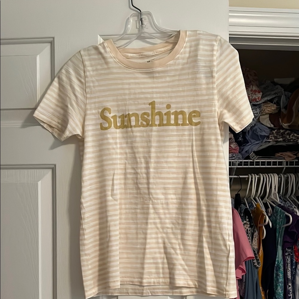 J. Crew Cream and Gold Short Sleeve Tees